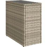 vidaXL Gartentisch Garten-Beistelltisch mit Glasplatte 58x27,5x55 cm Poly Rattan (1-St)