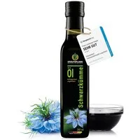KRÄUTERLAND N A T U R - Ö L M Ü H L E Kräuterland Schwarzkümmelöl, Kaltgepresst, ungefiltert & naturrein Öl, 1 er 250 ml à 1 St., 250 ml, Omega 3-6-9, ohne Zusatz von Aromen & Konservierungsstoffe