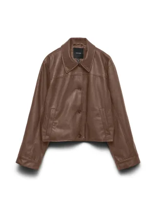 VERO MODA - VMLUANA LS PL BOMBER SHACKET Cocoa Brown - Gr. - S