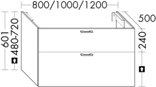 Burgbad Waschtischunterschrank System 30 Preisgruppe 4 Sana 601x1200x500 Nussbaum Cognac WYJD120F6568