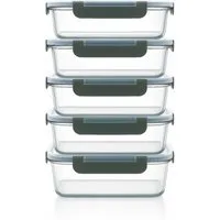Visario Frischhaltedose Glasdosen Sets, Frischhaltedosen Glas, Glasbehälter mit Deckel, (5-tlg., Glasdosen mit Deckel Glaschalen mit Deckel)