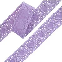maDDma Spitzenband Spitze elastisch Herzmotiv ab 1m x 25mm Spitzenband Meterware Nylon, flieder