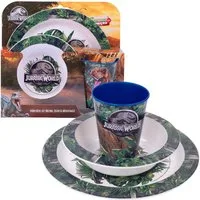 Jurassic World Kindergeschirr-Set Geschirr-Set Jurassic World 3-teilig Teller, Schüssel & Becher, Kunststoff