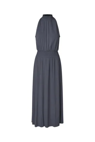 samsøe & samsøe - Ärmelloses Midikleid blau/grau - Gr. - S