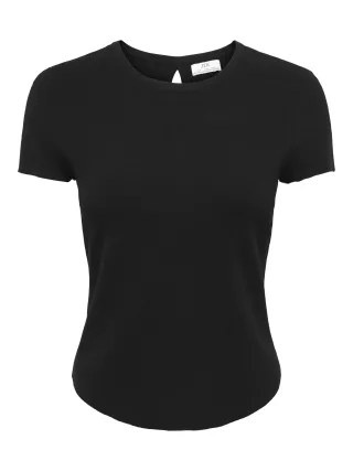 JDY - JDYCIRKELINE S/S ON BUTTON PULLOVER KNT Black - Gr. - XL