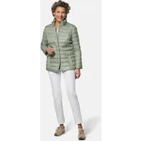 GOLDNER Steppjacke Leichte Steppjacke mit Kapuze, 71cm Unifarbenes Design mit verdecktem Verschluss und Stehkragen