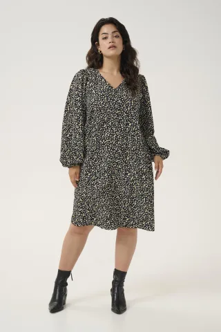 Kleid A-shape black multi