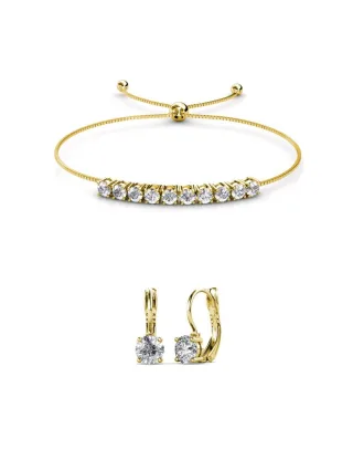 Rundes Kristall Mia Set - Gold und Kristall
