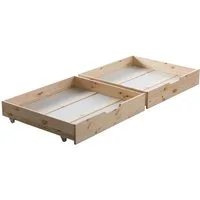 Ticaa Bettschubkasten Schubkasten Set / Zusatzbett, Zusatzbett inkl. Rollrost, Praktisches Zubehör mit Funktion