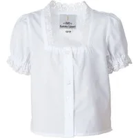 Ramona Lippert Kurzarmbluse Kinder Trachtenbluse Lara Weiß Mädchen Bluse Dirndl Bluse mit Spitze