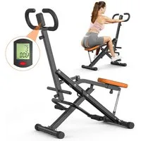 Gywowken Bauchtrainer Bauchmuskeltrainer Faltbar - Heimtrainer AB Trainer Ganzkörper (Trainingsgerät klappbar - Belastbar bis zu 150kg), Trainiert: Rücken, Gesäß, Bauchmuskeln, Beine und Arme