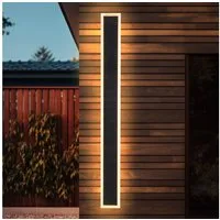 esotec LED Außen-Wandleuchte Solar Design Panel Smart Light CCT H=95cm Fernbedienung 400lm 102653, 3 Lichtfarben einstellbar, automatisch EIN/AUS: ja, LED fest integriert, warmweiß, kaltweiß, tageslichtweiß, Fernbedienung, Solar, spritzwassergeschütz
