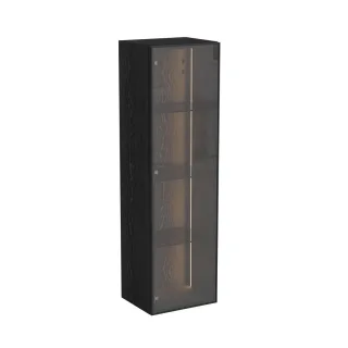 VitrA New Metropole Edge LED-Halbhochschrank mit 1 Glastüre Türanschlag rechts 35 x Schwarz,67259 67259