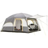 Skandika Tunnelzelt Tonsberg 5 Protect mit Single Skin, Meshdach und abnehmbarem Überzelt, Personen: 5 (Schlafbereich mit herausnehmbarer Trennwand, Tragetasche), Campingzelt, 2,2m Stehhöhe, 4000 mm Wassersäule, eingenähter Zeltboden