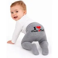 La Bortini Strumpfhose Baby Strumpfhose in Grau mit Herzchen auf dem Po weich, elastisch, 44 50 56 62 68 74 80 86