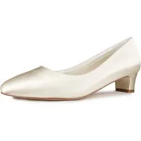 White Lady 935 ivory Satin - niedrige Brautschuhe Pumps