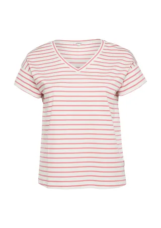 s.Oliver - T-Shirt pink/weiß - Gr. - 50