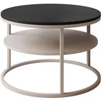 Lookway Couchtisch CIRI SLIM MATT Kaschmir mit Ablage (1 Tisch), Durchmesser: ⌀60 cm