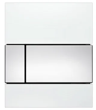 Tece square Urinal-Betätigungsplatte mit Kart., Glas weiß glzd, Tasten Chrom glzd, 9242802 9242802