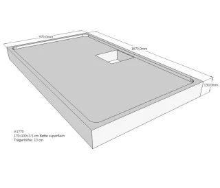 Neuesbad Wannenträger für Bette superflach 170x100x3,5 SD22811