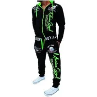 RMK Jogginganzug Marine Royal Herren Trainingsanzug Sportanzug Streetwear Fitness, Jacke mit Kapuze