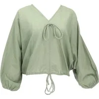 Guru-Shop Longbluse Weites Boho Blusentop mit Pluderärmeln,.. alternative Bekleidung