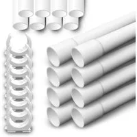 ARLI Kabelkanal Elektrorohr M20 Stangenrohr + 50x Klemmschelle Set Leerrohr PVC (24 meter / 24 Kabelrohre, 24-St), gemufft Kabel Kanal Installationsrohr 20 mm Rohr 1m Kabelrohr