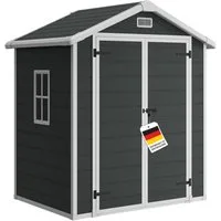 STEELSØN Gerätehaus Novara mit Bodenplatte, wetterfest, Geräteschuppen mit Satteldach, Gartenhaus inkl. Fenster