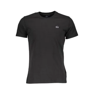 La Martina Schwarzes Baumwoll-Herren T-Shirt