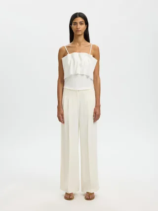 selected women - SLWVINELLE PLEATED BANDEAU TOP B Snow White - Gr. - 40