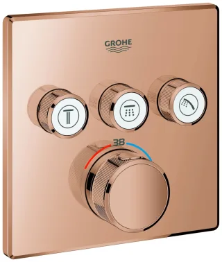 GROHE Thermostat Grohtherm SmartControl 29126 eckig FMS 3 Absperrv. warm sunset, 29126DA0 29126DA0