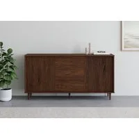 OTTO home Sideboard Malmedy Front mit gefrästen Rillen, Kommode aus massivem Kiefernholz, Push-to-open, Breite 160 cm
