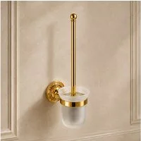 Belle Arti WC-Reinigungsbürste Toilettenbürste Messing Verona - Wandmontage, Fliesen, (Badgarnitatur), Klobürstenhalter WC-Bürstenhalter Toilettenbürstenhalter Glas Halter