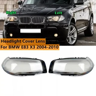 Car Headlight Lens Cover UV Coated PC Waterproof Replacement Front Left Right Lampshade Transparent Car Light Shell Dust