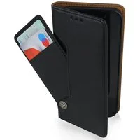 Frentree Handyhülle aus echtem Leder für iPhone 12, 13, 14, Magnetverschluss mit 4 Kartenfächern & 2 Sichtfenstern, Handy-Ständer