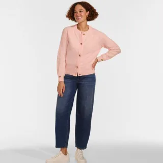 Wool Touch Cardigan mit Rundausschnitt für Damen in Petite-Größe, Damen, size: petite, Pink, Wolle/Polyester/Nylon, by Lands' End