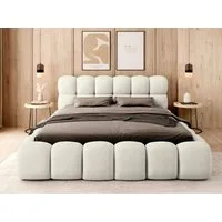 thematys Polsterbett mit Bettkasten / Stauraumbett, Bouclé 140x200 - 200x200cm (Optional mit 28 cm H3/H4 Taschenfederkern oder 23 cm Taschenfederkern-Matratze H2, Wolkenbett mit XXL Kopfteil)
