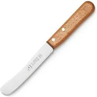 Landshop24 Brötchenmesser Buckelsmesser, Frühstücksmesser Wellenschliff Solingen "Buchenholz", Material Klinge: Edelstahl (Spezialstahl 1.4116)