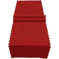 matches21 HOME & HOBBY Tischdecke Tischläufer 40 x 150 cm in Dunkelrot für Esstisch & Küche (1-tlg), Waschbare Mitteldecke mit gewelltem Rand