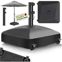 tillvex Sonnenschirm tillvex® Sonnenschirmständer GRAVIA mit Rollen & Bremsen, Schirmständ, & Marktschirm Ø 1,8-3,7m, Ampelschirmständer wetterfest, Schirmständer befüllbar 37 Liter / 56 kg Schirmgewicht Sonnenschirm, Sonnenschirmständer GRAVIA mit R