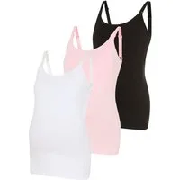 Neun Monate Umstandsshirt 3er Pack Umstands Tops (Packung, 3-tlg., 3) ohne Ärmel, mit Rundhalsausschnitt, mit Stillmöglichkeit