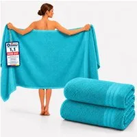 Komfortec Saunatuch 2er Set extra Große - Premium Badetuch - 80x200 XXL, Frottee (2-St), extra Große, 100% Baumwolle, Weich, Schnelltrocknend