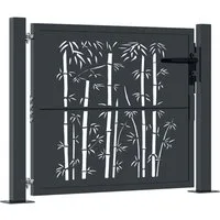 vidaXL Gartentor Gartentor Anthrazit 100x75 cm Stahl Bambus-Design