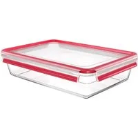 Emsa Frischhaltedose Clip & Close Glas, Glas, Kunststoff, (1-tlg), 3L, stapelbar, gefrier-, backofen-, mikrowellen- und spülmaschinenfest