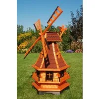 DSH DEKO SHOP HANNUSCH Gartenfigur Gartenwindmühle WM 95 bitum, Norddeutsche Windmühle Gesamthöhe: 100 cm