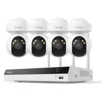 Reolink Überwachungskamera Wifi Set RLK12-800WPT4 (Innenbereich, Außenbereich, 8MP Ultra HD, Auto-Tracking,Dualband-WLAN, 4K Intelligente Erkennung)