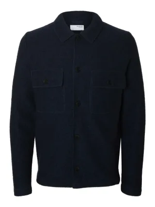 selected men - cardigan - Slhnealy blau - Gr. - M