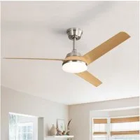 Sofucor Deckenventilator mit LED-Beleuchtung, 3 ABS-Flügel, 6 Geschwindigkeitsstufen, Fernbedienung mit Timerfunktion