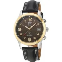 ETT Funkuhr Gobi EGS-11487-22L, Armbanduhr, Herrenuhr, Datum, Solar, Lederarmband
