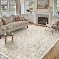 PURECOZY Teppich kurzflor, Wohnzimmerteppich, rutschfester Teppich, Vintage-Stil, rechteckig, Höhe: 6.1 mm, geeignet für verschiedene Innenräume